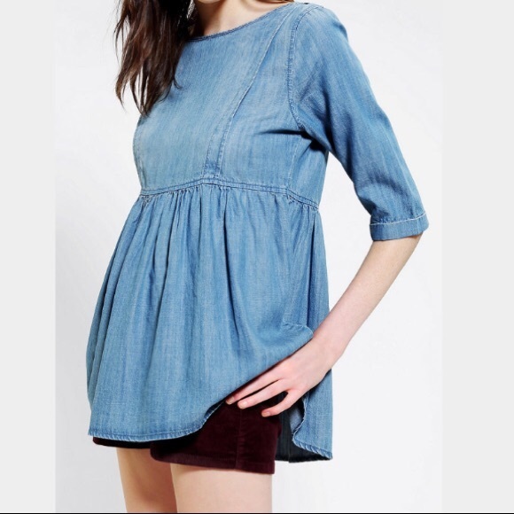 Urban Outfitters Tops - Urban Outfitters Peplum Chambray Top